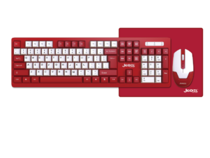 Jedel WS737 3 in 1 Wireless Office Keyboard, Mouse & bad - Red