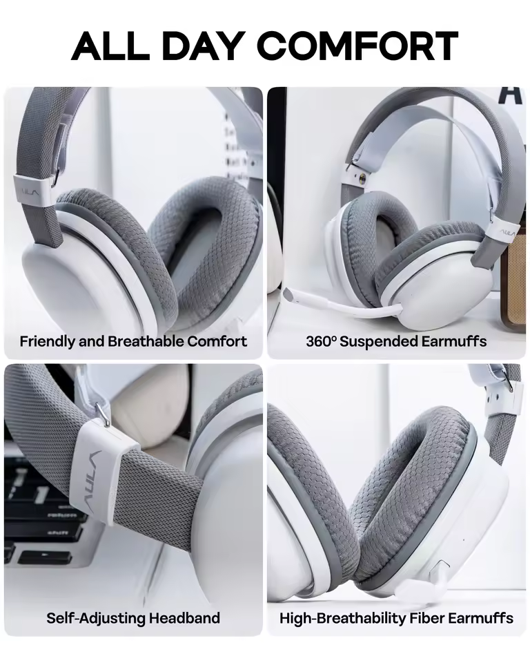AULA G7 Wireless & Bt & wired Gaming Headset - الصورة 4